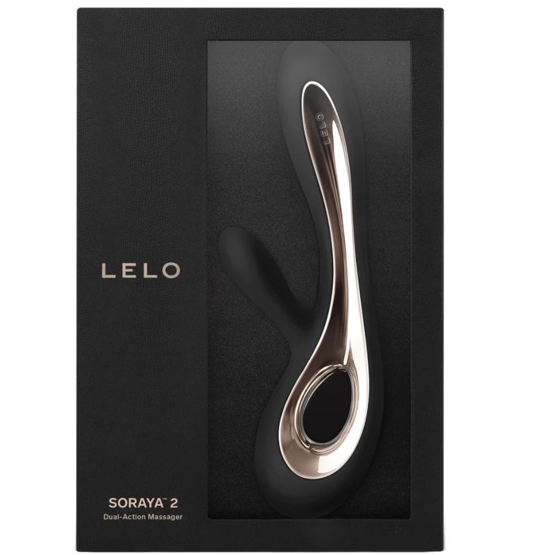 Lelo - Soraya 2 Soraya 2 Rabbit Vibrator Black, Double Action G Spot and Clitoris, Rechargeable, Waterproof, Dimensions: 220 x 85 x 44 mm, Insertable Length: 110 mm