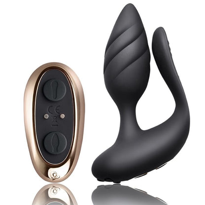 Rocks-Off - Remote Control Cocktail Vibrator for Couples with 10 Levels of Deep Vibration and Pulsation, Velvet Silicone, Water Resistant