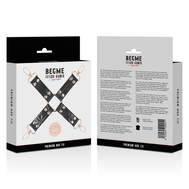 Begme Black Edition Vegan Pigskin Tie BDSM Bondage Accessory