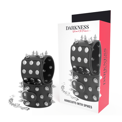 Darkness Bondage - Black Handcuffs with Spikes, Skulls and Bones