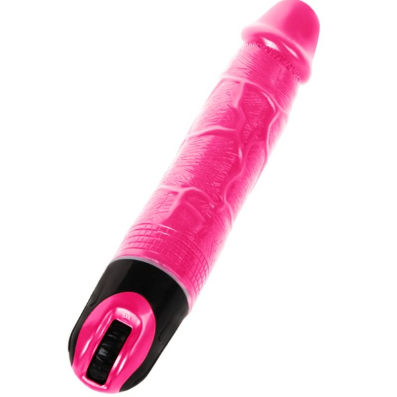 Baile Vibrators - Pink Glitter Dildo, Powerful Multispeed Vibrations, Material: TPR, Batteries: 2AA, Measurements: See Picture, Recommended with Lubricant