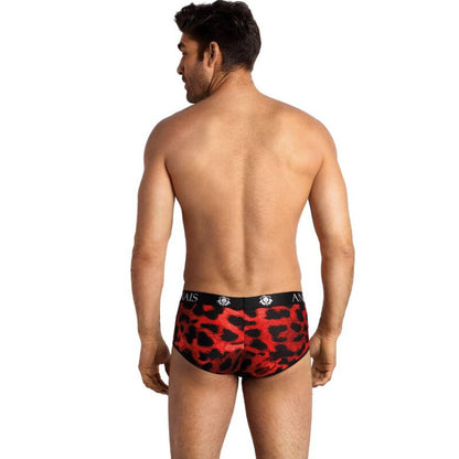 Anais Men - Red Savage L Briefs, Soft Microfiber Animal Print