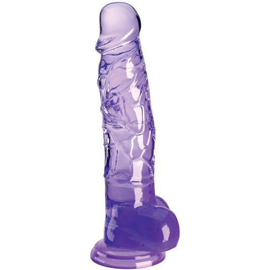 King Cock- Penis Realist Transparent Cu Bile 16,5 Cm Violet