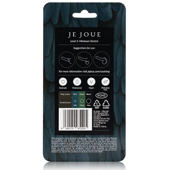 Je Joue - Blue Silicone Penis Ring, Minimal Tightening, Strong Erections, Delayed Ejaculation, Prolonged Orgasm, Non-Slip Design