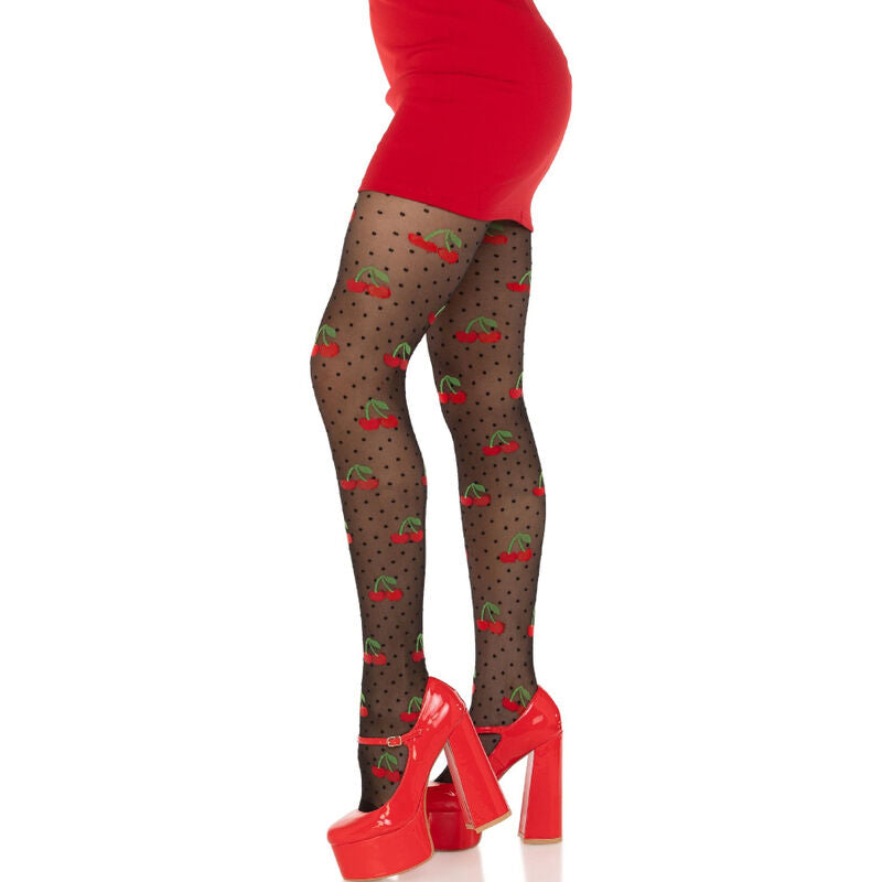 Leg Avenue Hosiery- Ciorapi De Cireșe Negre Moles