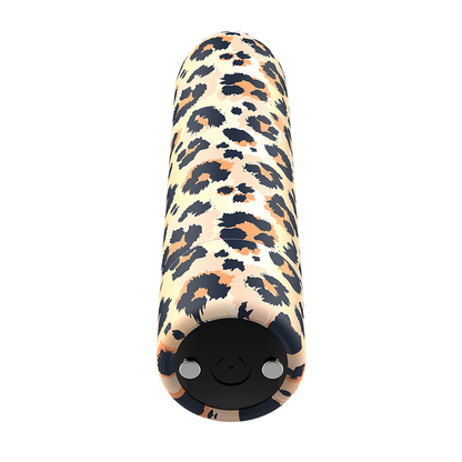 Custom Bullets - Leopard Magnetic Bullet Rechargeable 10 Intensities, Mini Maseur Compact with 10 Vibration Functions, Dimensions: 6.25 x 2 cm