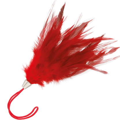 Darkness Sensations - Stimulator With Red Feathers, 17 cm