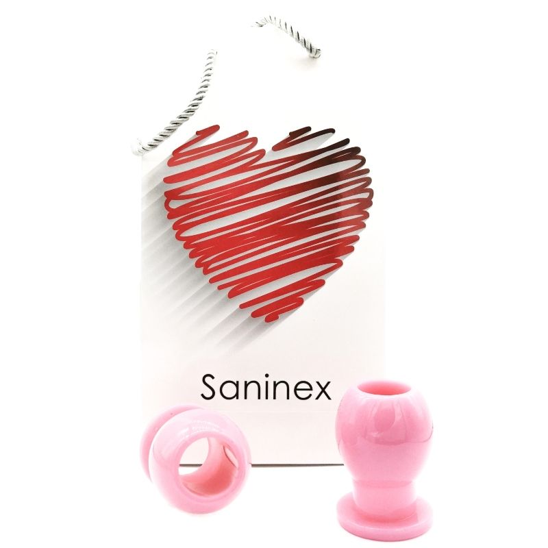 Saninex Liaison Pink Hollow Anal Plug, High Quality Silicone for Anal Pleasure, Saninex Sextoys