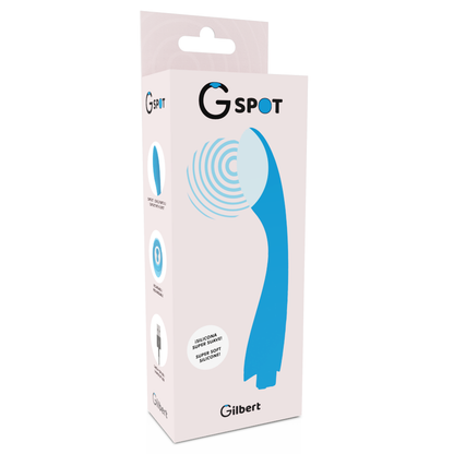 G-Spot - Gylbert Turquoise Blue G Spot Rechargeable Vibrator, 10 Vibration Modes, Medical Silicone, Dimensions: 200x50mm