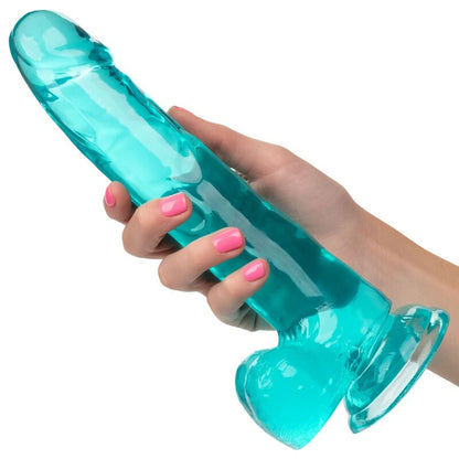 California Exotics - Dildo Size Queen Blue 20.3 cm, Realistic, With Suction Cup, Waterproof