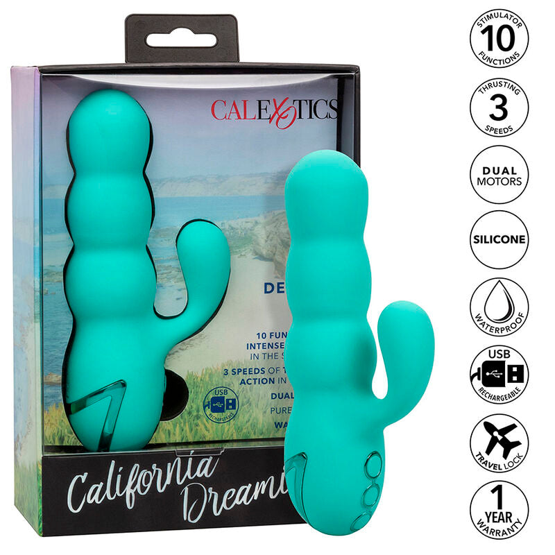 Calexotics- Del Mar Diva Vibrator Rabbir Aqua Verde De California Dreaming