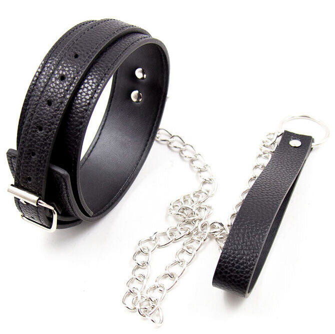 Ohmama Fetish - Snake Pattern Necklace, Imitation Leather Leash Collar