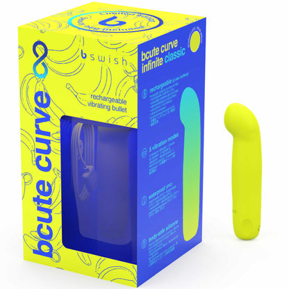 B Swish - Bcute Curve Infinite Classic Rechargeable Silicone Vibrator Limited Edition Citrus Yellow