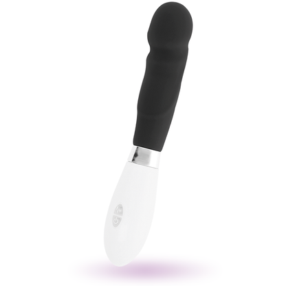 Glossy - Paul Vibrator Black, Realistic with 10 Functions, Total Length 12cm, Silicone Material, Works with 2 AAA Batteries