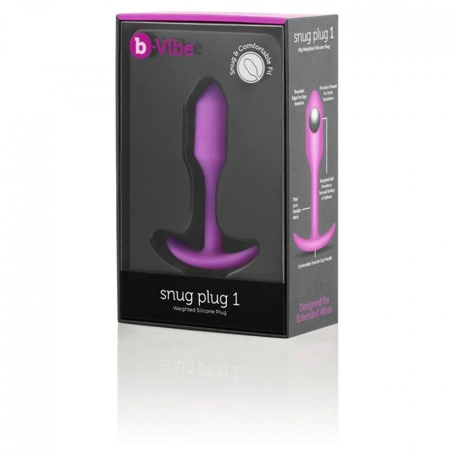 B-Vibe Snug Anal Plug Pink, Silicone, Slim Neck, 55g, 2 x 9.4cm