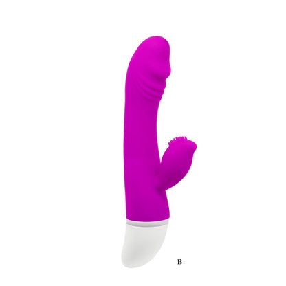 Pretty Love Flirtation - David Rabbit Vibrator, 30 Vibration Modes, High Quality Silicone, 18.5cm x 3.5cm, Purple