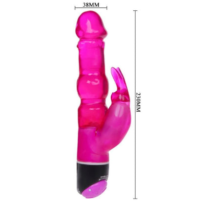 Baile Vibrators - Waves of Pleasure Fantasy Vibe Violet 23 cm, Rabbit Type Vibrator, TPR and ABS Material, Multi-Speed ​​Vibration, 2xAA Batteries, Total Length 23 cm, Diameter 3.8 cm