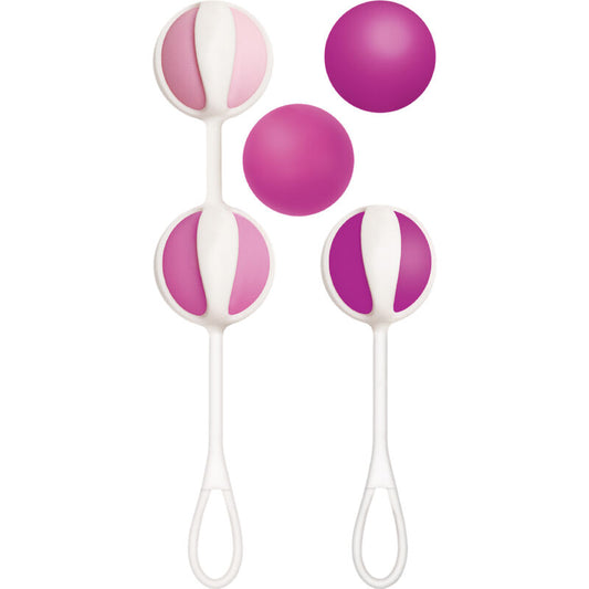 G-Vibe - Set of 5 Geisha Balls3 Pink Sugar, Pelvic Floor Training System with Medical Silicone Balls, 5 Interchangeable Weights