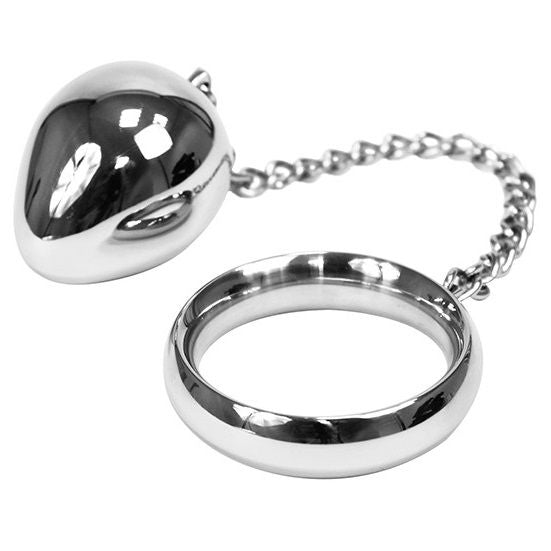 Metalhard Penis Ring 45mm With Bead Chain, Metal Hard