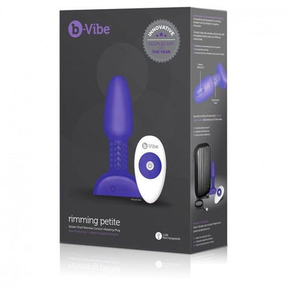 B-Vibe - Rimming Petite Butt Plug with Remote, Silicone, 12.5 cm x 3.5 cm, Purple