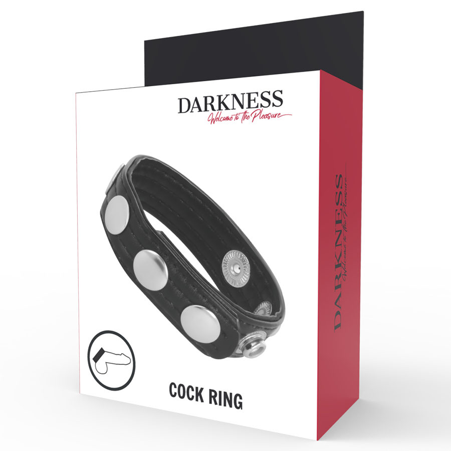 Darkness Sensations - Adjustable Leather Erection Ring With 5 Settings