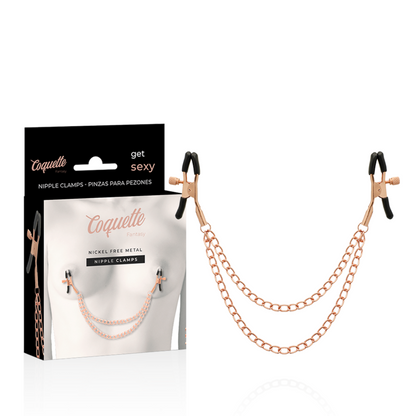 Coquette Chic Desire - Metal Nipple Clamps with Chain - BDSM Fantasy