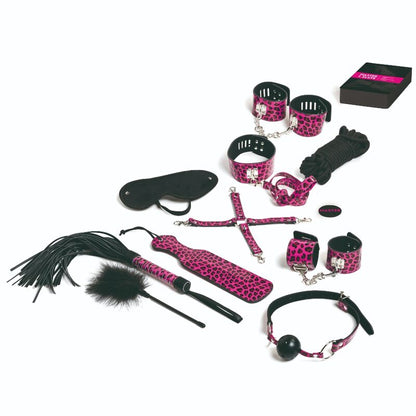 Tease&amp;Please - Set of 13 Master &amp; Slave Bondage Accessories - Magenta (Nl-En-De-Fr-Es-It-Se-No-Pl-Ru)