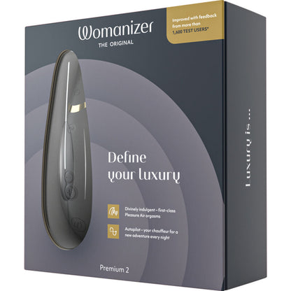 Womanizer - Premium 2 Clitoral Stimulator Black, Pleasure Air Technology, 14 Intensity Levels, Enhanced Autopilot, Smart Silence, IPX7 Water Resistant