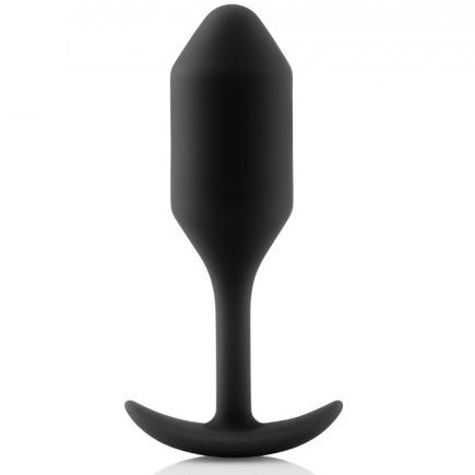 B-Vibe Snug Anal Plug 2 Black, Silicone Seamless, Weight 114g, Ergonomic Shape, Water Resistant