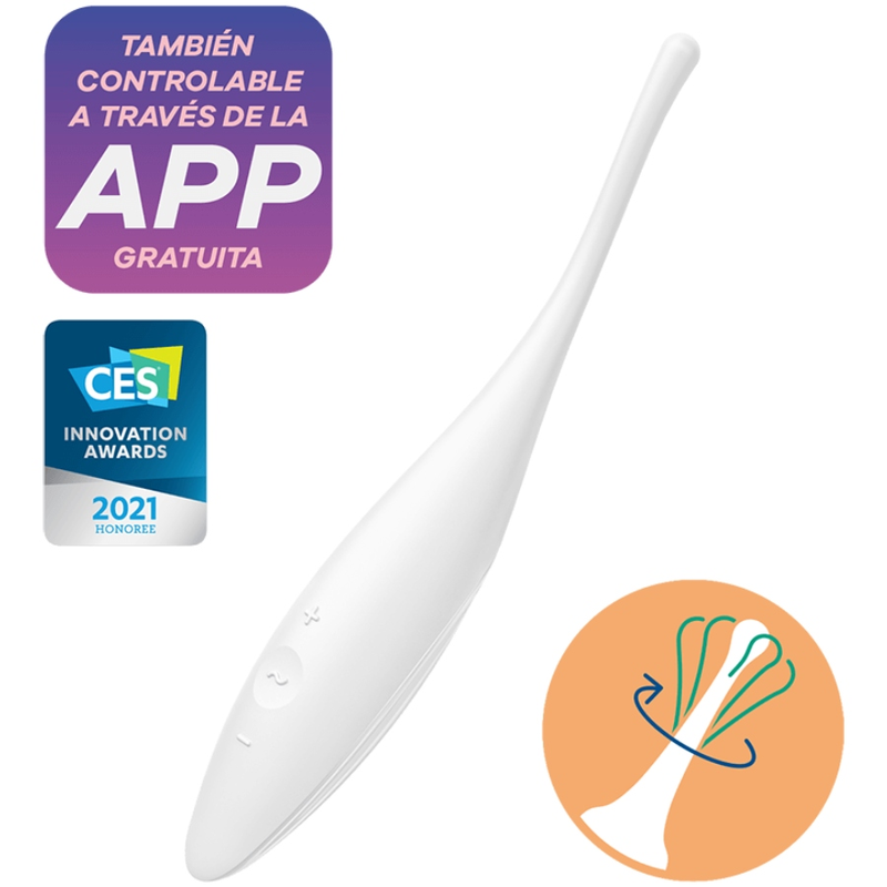 Satisfyer Connect- Twirling Joy Clitoris Vârf Vibrator Alb