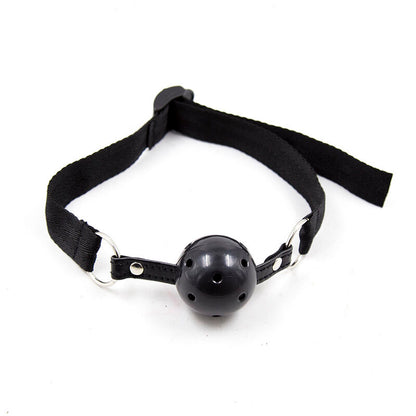 Ohmama Fetish - Nylon Strip Gag with Ball, Adjustable Strap, Ball Diameter 4.5 cm, Phthalates Free