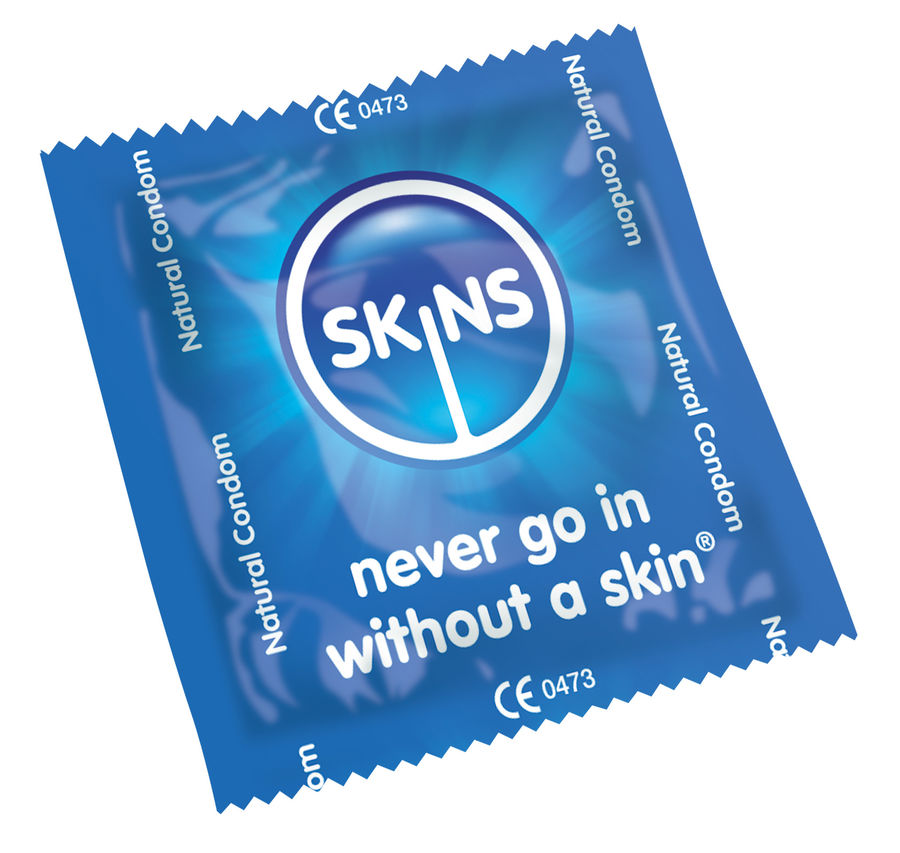 Skins - Natural Condoms 12 Pack - Premium Quality Latex, Unscented, Extra Lubricated