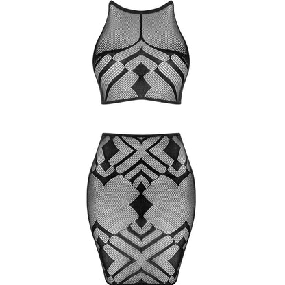 Obsessive Sets - K101 Top and Skirt, Geometric Design, S/M/L