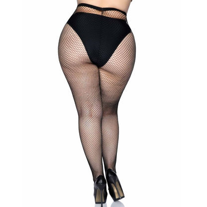 Leg Avenue Hosiery - Plus Size Fishnet Pantshose With Fish Pattern, One Size