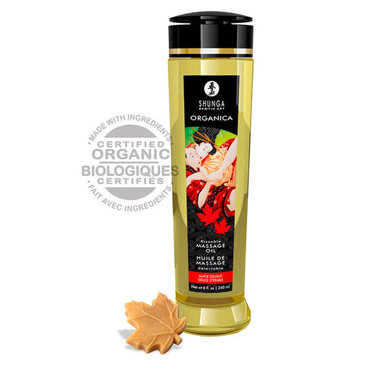 Shunga Oils - Organic Edible Erotic Massage Oil 240Ml - Maple Delight