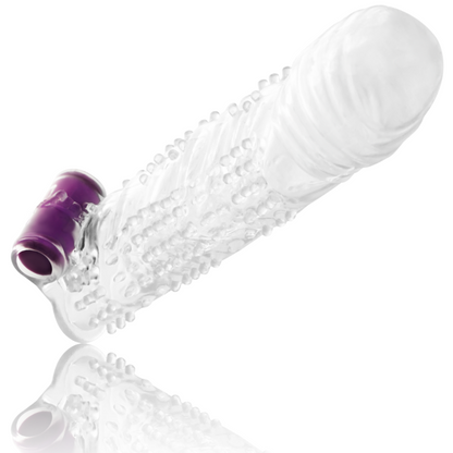 Ohmama Stimulating - Textured Penis Sheath With Bullet Vibrator, Diameter 3.8cm, Total Length 13cm