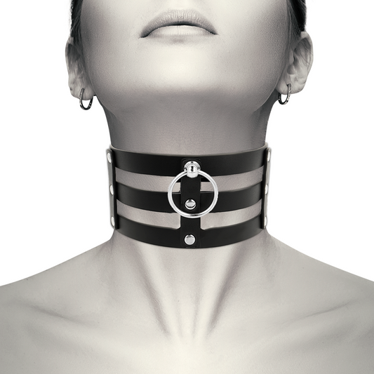 Coquette Accessories - Vegan Leather Choker Adjustable Size 380mm x 65mm Fetish Style