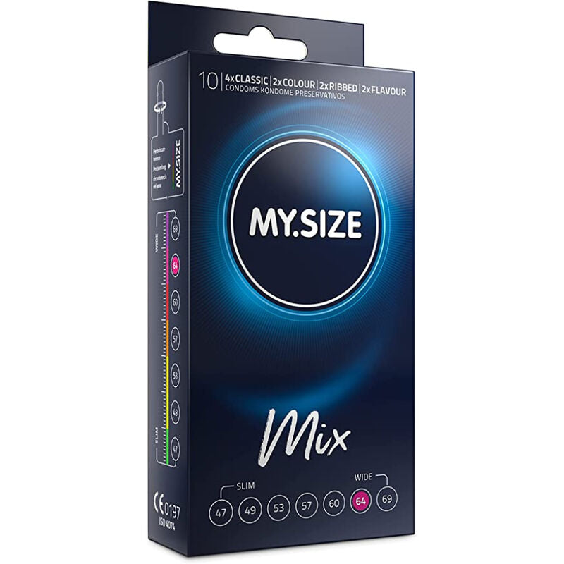 My Size Mix Condoms - Wide Variety, Ultra-Thin and Hypoallergenic 64 Mm - 10 Units