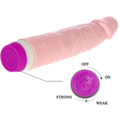 Baile Vibrators - Realistic Vibrator For Beginners Flesh 21.5 cm, Multispeed, PVC and ABS Material