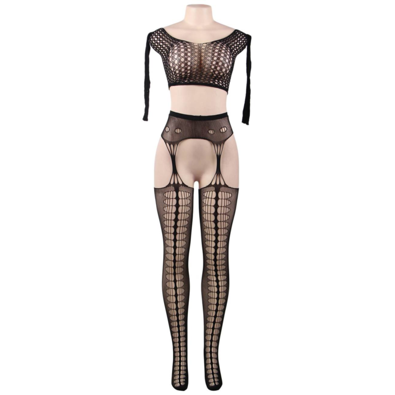 Queen Lingerie - Queen Lingerie Bodystocking Long Sleeve Top SL