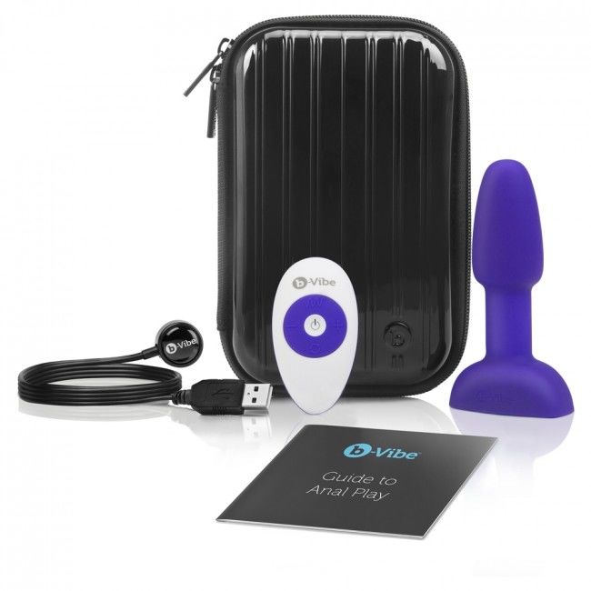 B-Vibe - Rimming Petite Butt Plug with Remote, Silicone, 12.5 cm x 3.5 cm, Purple