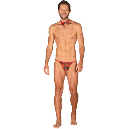 Obsessive Xmas - Ms Merrilo Thong and Bow Tie Set, Christmas Motif, One Size