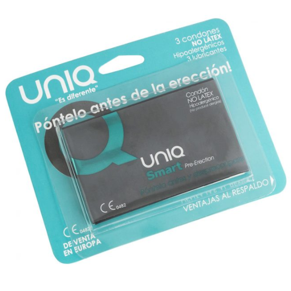 Uniq - Latex Free Smart Condoms for Preerection, 3 Units