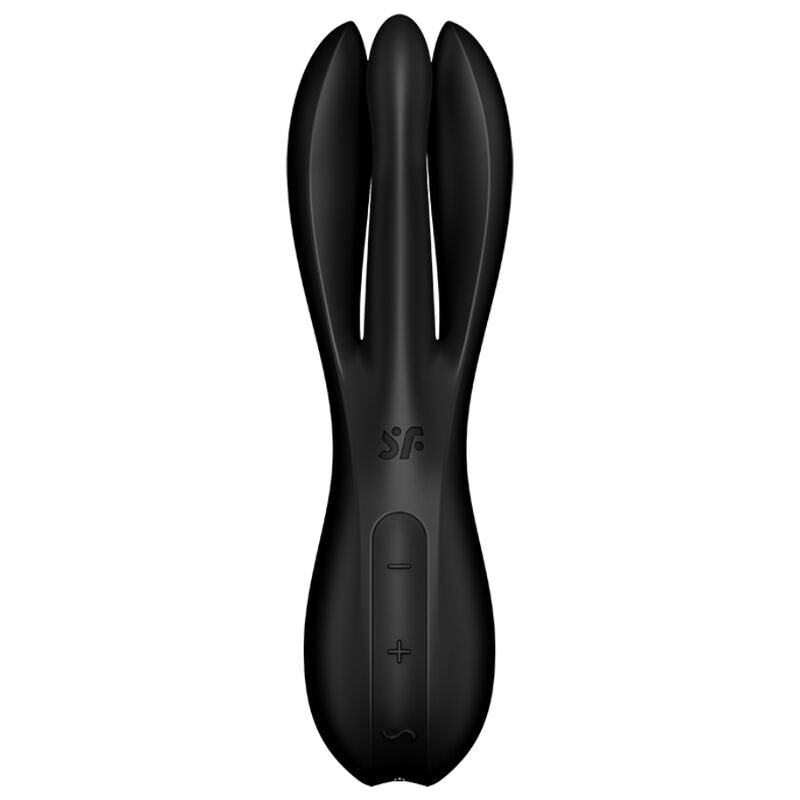 Satisfyer Vibrator - Threesome 2 Black, Vibrator with 3 Powerful Motors, Clitoral Stimulation, Water Resistant, Soft Silicone, 15 Year Warranty