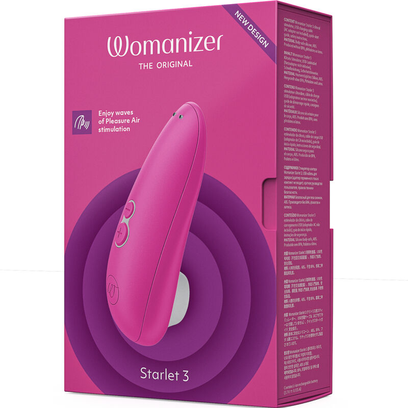 Womanizer - Starlet 3 Pink Clitoris Stimulator, Pleasure Air Technology, 6 Intensity Levels, Water Resistant