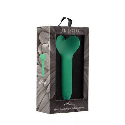 Je Joue - Amour Bullet Emerald Green, Heart Shape Compact Vibrator, 5 Speeds and 7 Patterns, Water Resistant, USB Rechargeable, Dimensions: 137.6mm x 55mm x 25mm