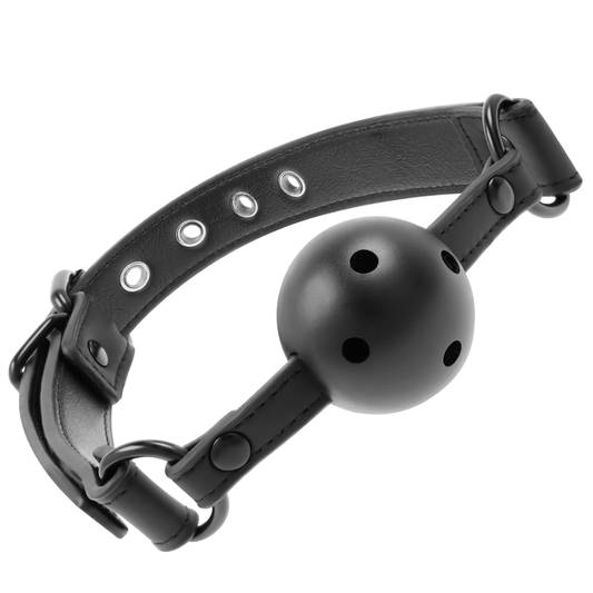 Fetish Submissive Bondage - Breathable Vegan Synthetic Leather Gag