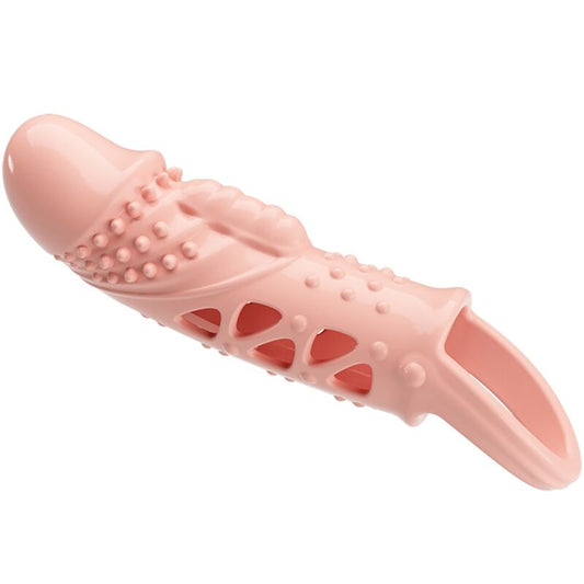 Pretty Love Cecelia Penis Sleeve Vibrator with Stronger Erection, TPR ABS, Flesh, Powered by 3 LR936 Batteries