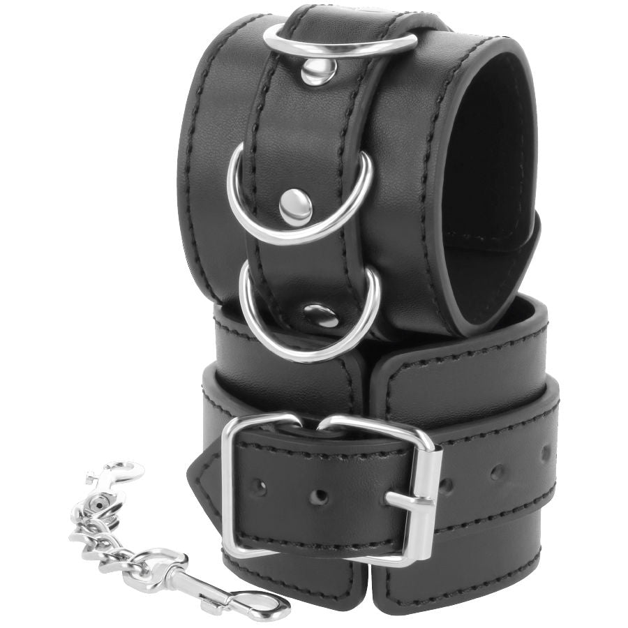 Darkness Bondage - Black Leather Adjustable Ankle Cuffs