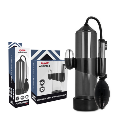 Pump Addicted - Addicted Pump with Vibration and Pleasure Sleeve Black RX3